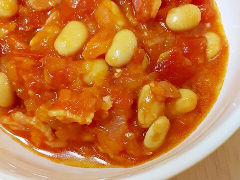 子供のお気に入り！簡単　大豆とベーコンのトマト煮♪